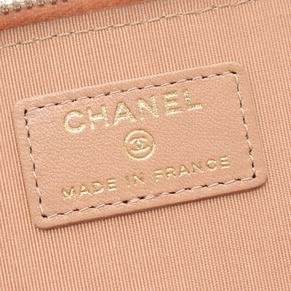 マトラッセ バニティバッグ チェーンショルダーバッグ ラムスキン グレーベージュ ゴールド金具 2WAY シャネル バッグ CHANEL