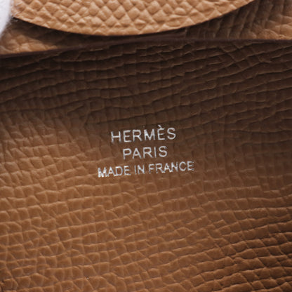 バスティア ドレ コインケース ヴォーエプソン ブラウン シルバー金具 W刻印 エルメス 財布・小物 HERMES