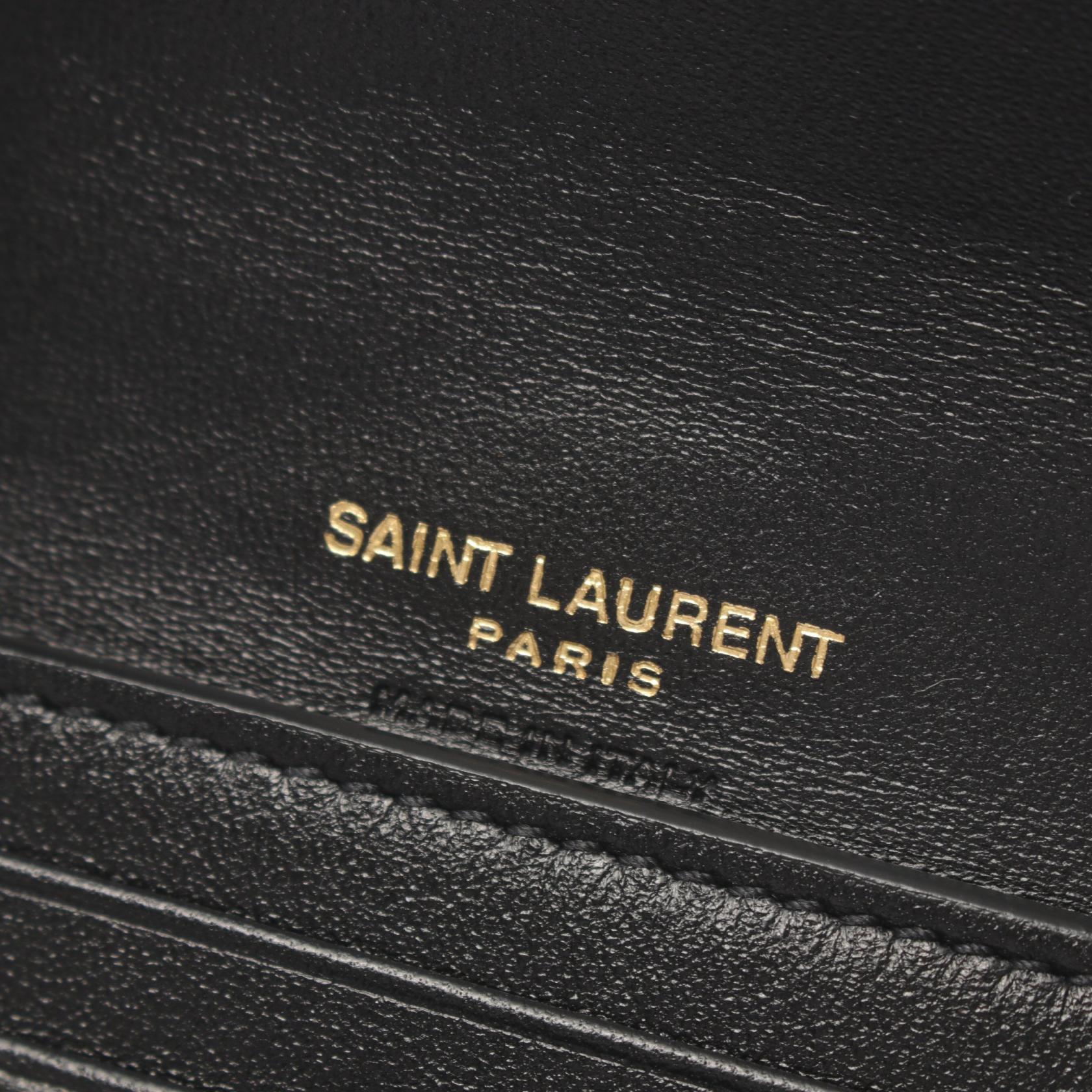 カサンドラ マルチ フォールド 三つ折り長財布 レザー ブラック サンローラン 財布・小物 Saint Laurent