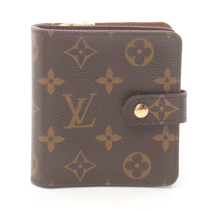 コンパクトジップ モノグラム 二つ折り財布 PVC ブラウン ルイヴィトン 財布・小物 LOUIS VUITTON