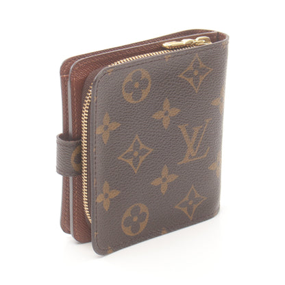 コンパクトジップ モノグラム 二つ折り財布 PVC ブラウン ルイヴィトン 財布・小物 LOUIS VUITTON