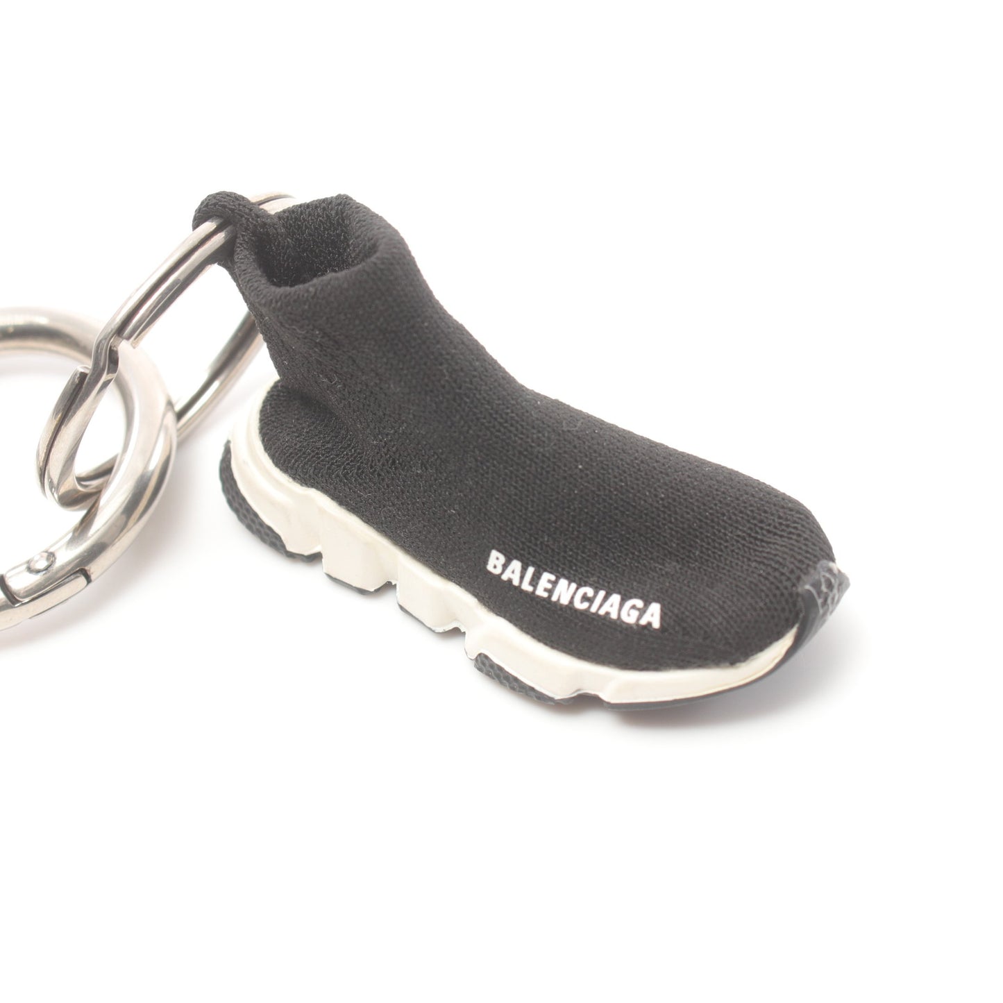 SPEED スニーカー バッグチャーム キーホルダー ファブリック ブラック シルバー バレンシアガ 財布・小物 BALENCIAGA