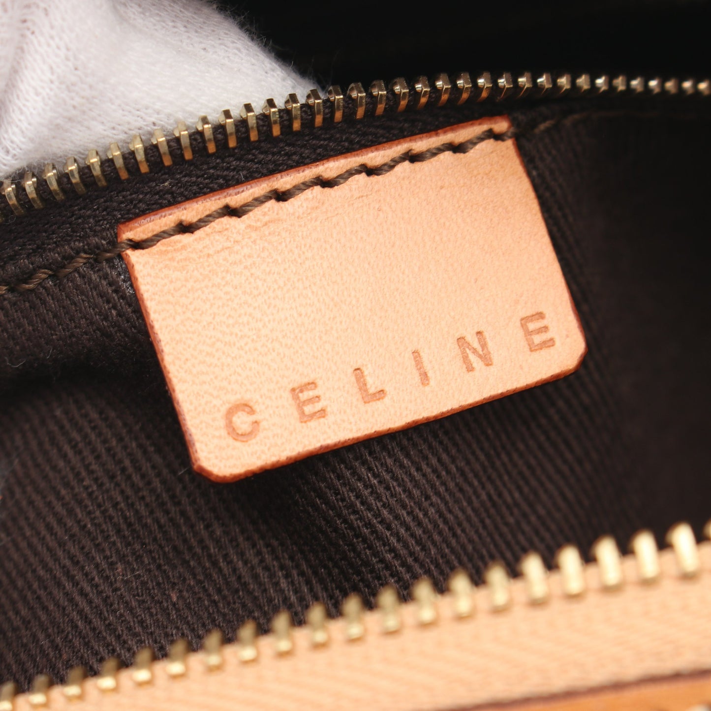 マカダム ハンドバッグ ミニボストンバッグ PVC レザー ブラウン ベージュ セリーヌ バッグ CELINE