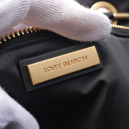 ELLA チェーンショルダーバッグ チェーントートバッグ ナイロン レザー ブラック トリーバーチ バッグ TORY BURCH