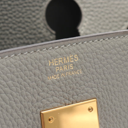 バーキン30 ブルーグラシェ ハンドバッグ トゴ グレー ゴールド金具 X刻印 エルメス バッグ HERMES