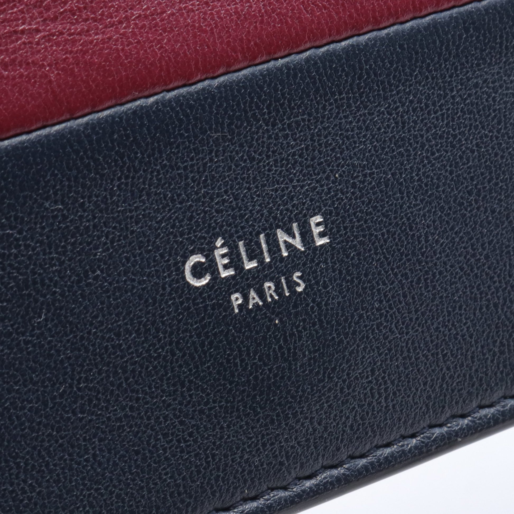 フレーム イブニングクラッチ チェーンショルダーバッグ レザー ネイビー ボルドー セリーヌ バッグ CELINE