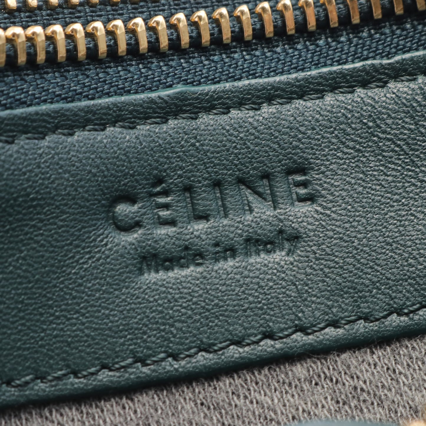 TRIO SMALL トリオ スモール ショルダーバッグ レザー ダークグリーン セリーヌ バッグ CELINE