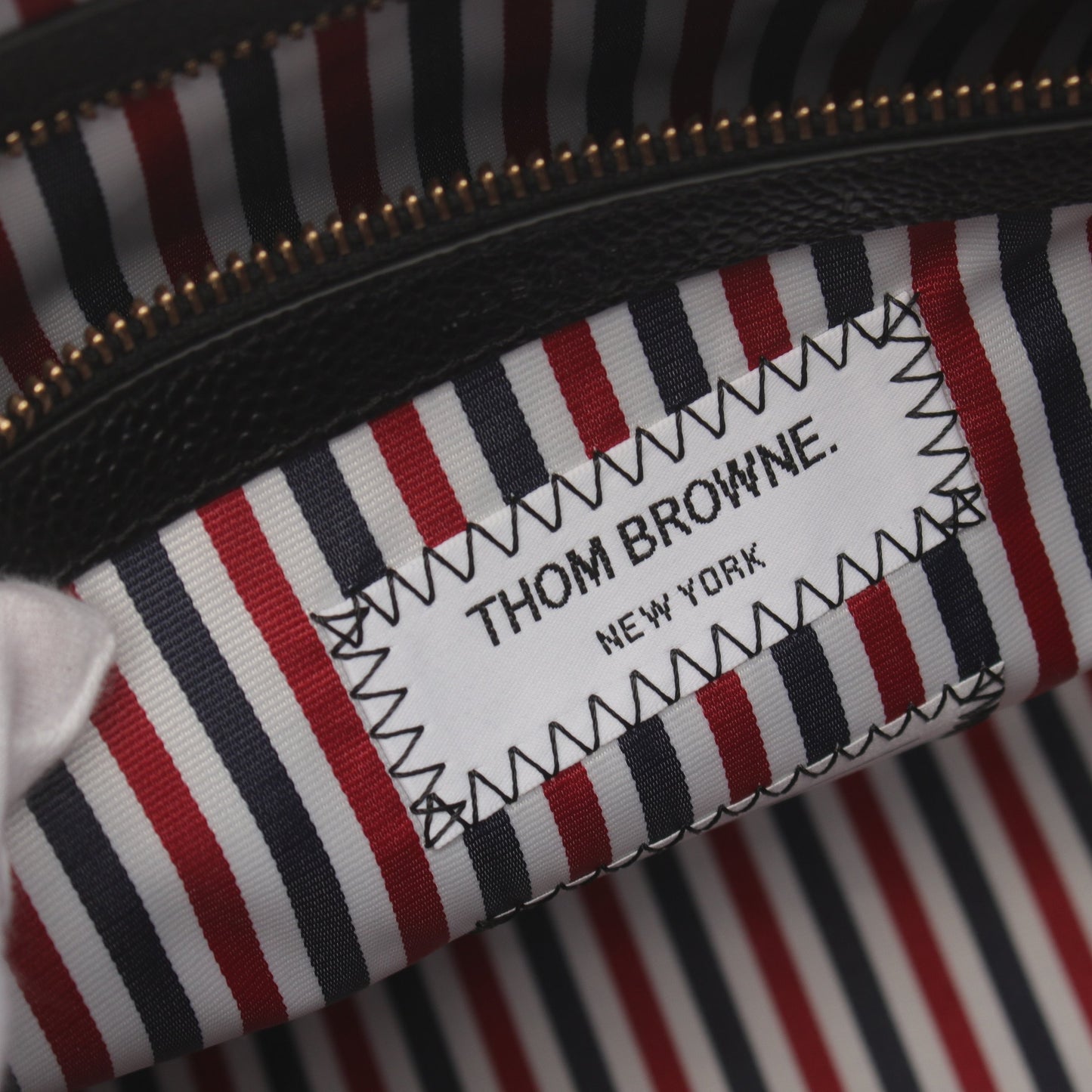 ペブルグレインダッフル ハンドバッグ トートバッグ レザー ブラック 2WAY トムブラウン バッグ THOM BROWNE