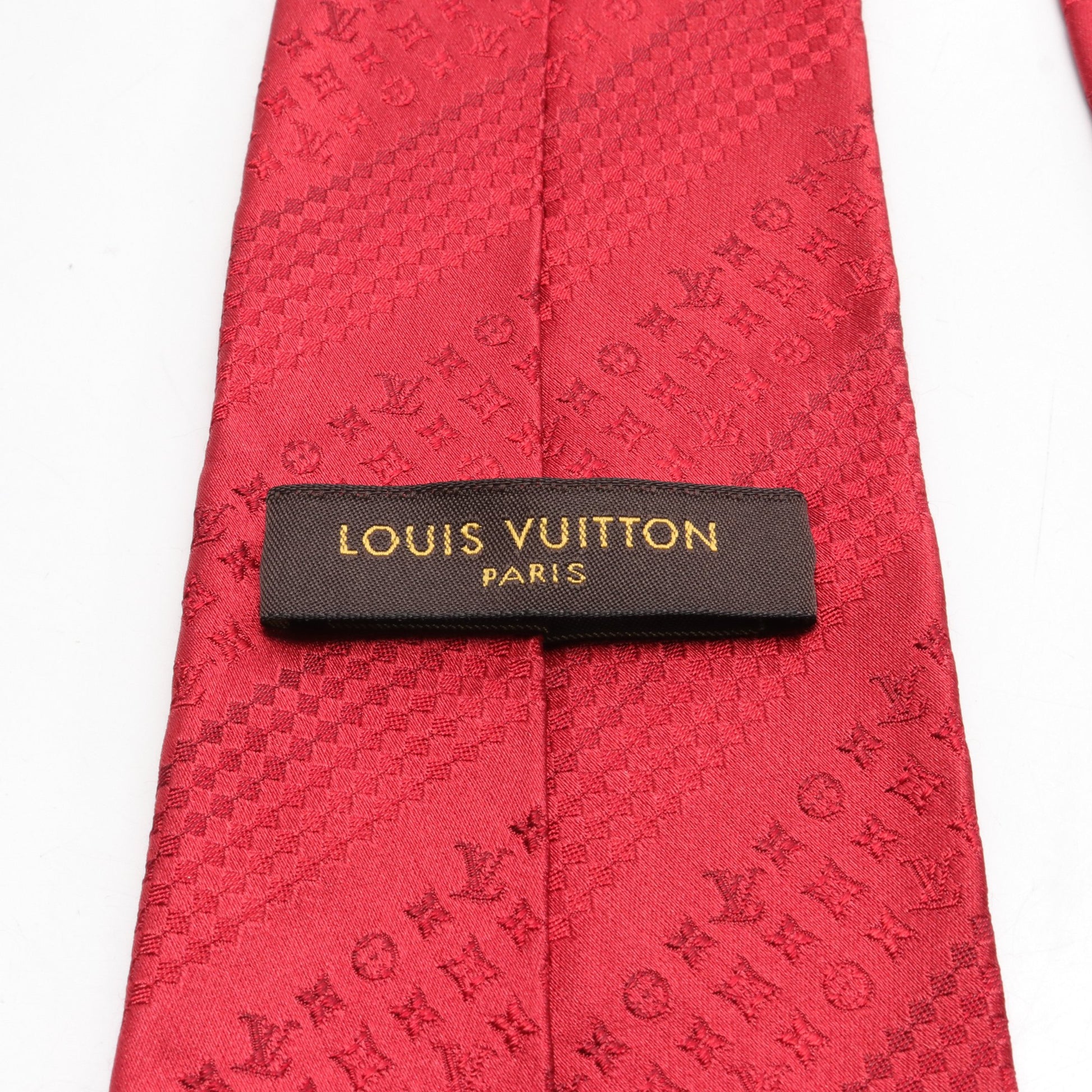 モノグラム マイクロダミエ ストライプ ネクタイ シルク レッド ルイヴィトン 財布・小物 LOUIS VUITTON