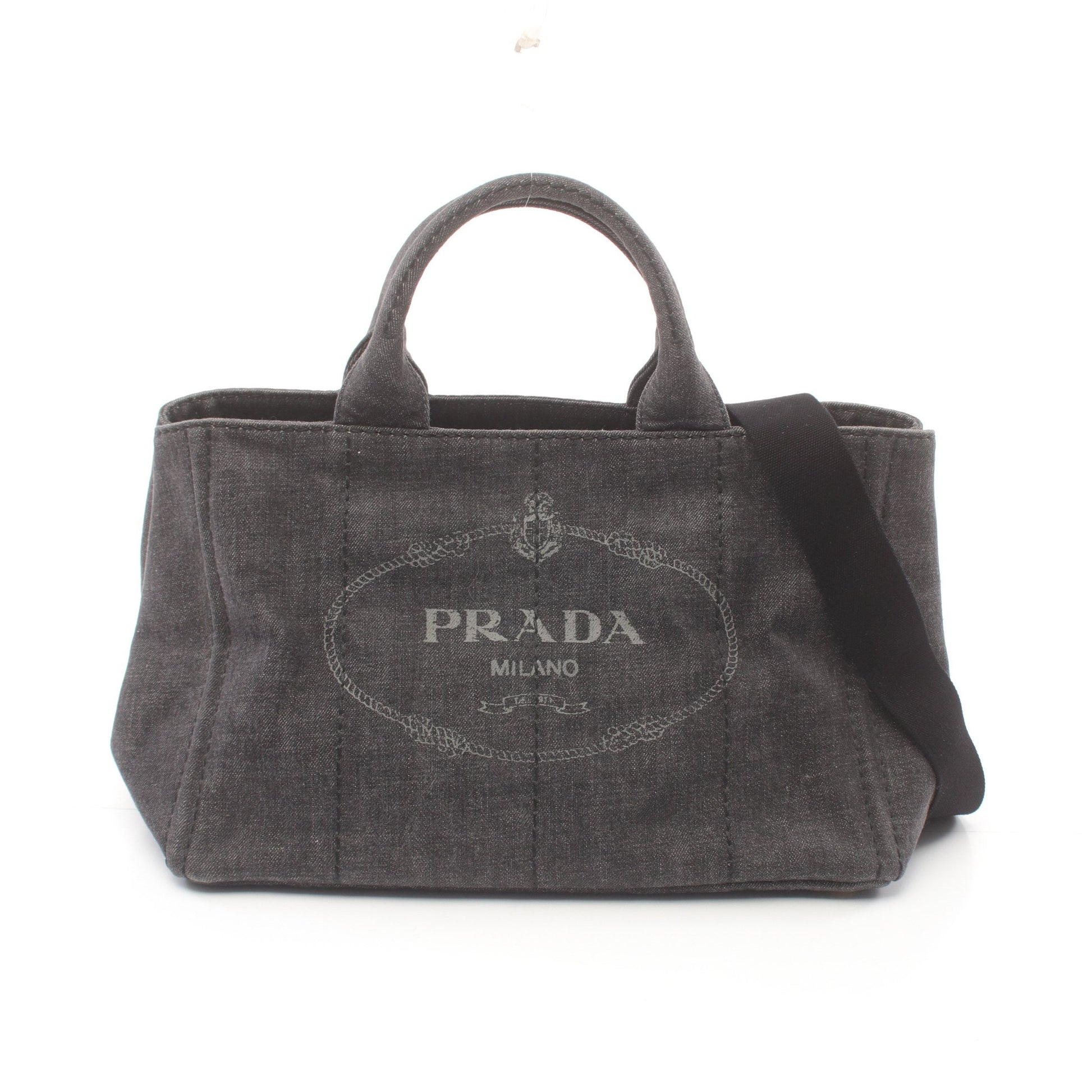 CANAPA カナパ ハンドバッグ トートバッグ デニム ダークグレー 2WAY プラダ バッグ PRADA