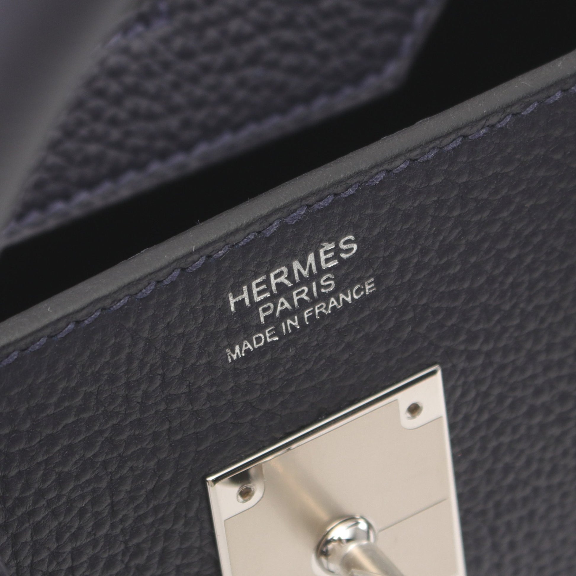 バーキン30 ブルーインディゴ ハンドバッグ トゴ ネイビー シルバー金具 W刻印 エルメス バッグ HERMES