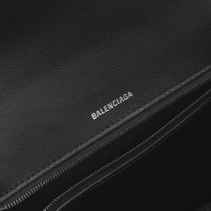 アワーグラス ミディアム ハンドバッグ レザー ブラック クロコ型押し 2WAY バレンシアガ バッグ BALENCIAGA