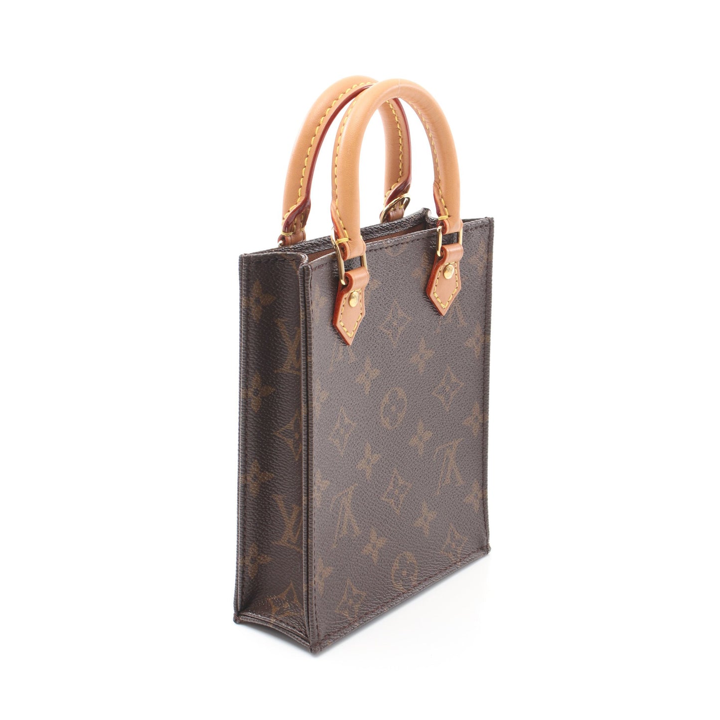 プティット サックプラ モノグラム ハンドバッグ PVC レザー ブラウン 2WAY ルイヴィトン バッグ LOUIS VUITTON