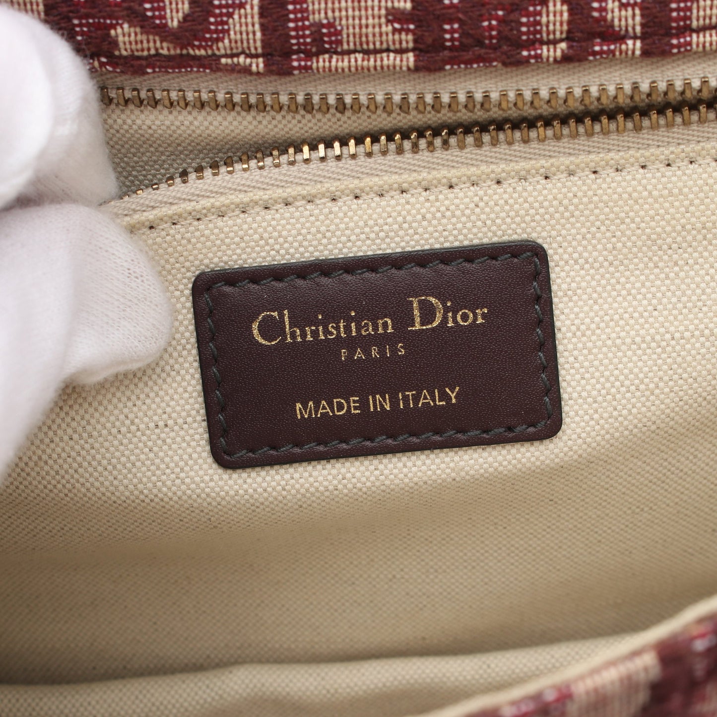 アディクト オブリーク ショルダーバッグ キャンバス レザー ベージュ ボルドー クリスチャンディオール バッグ Christian Dior