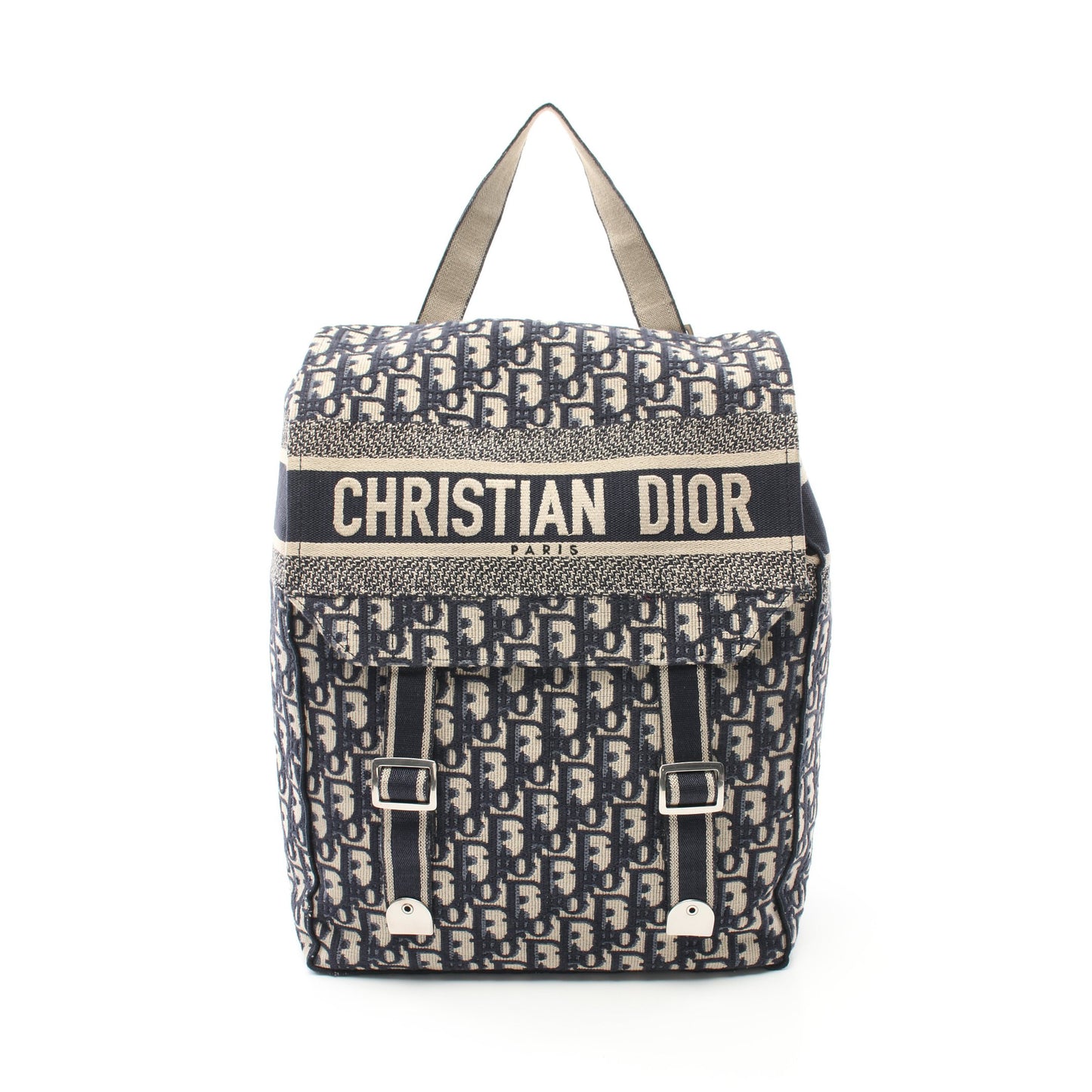 オブリーク バックパック リュックサック キャンバス ベージュ ネイビー クリスチャンディオール バッグ Christian Dior