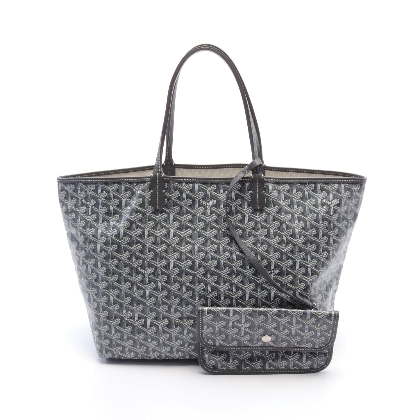 サンルイPM ハンドバッグ トートバッグ コーティングキャンバス レザー グレー ホワイト ゴヤール バッグ GOYARD