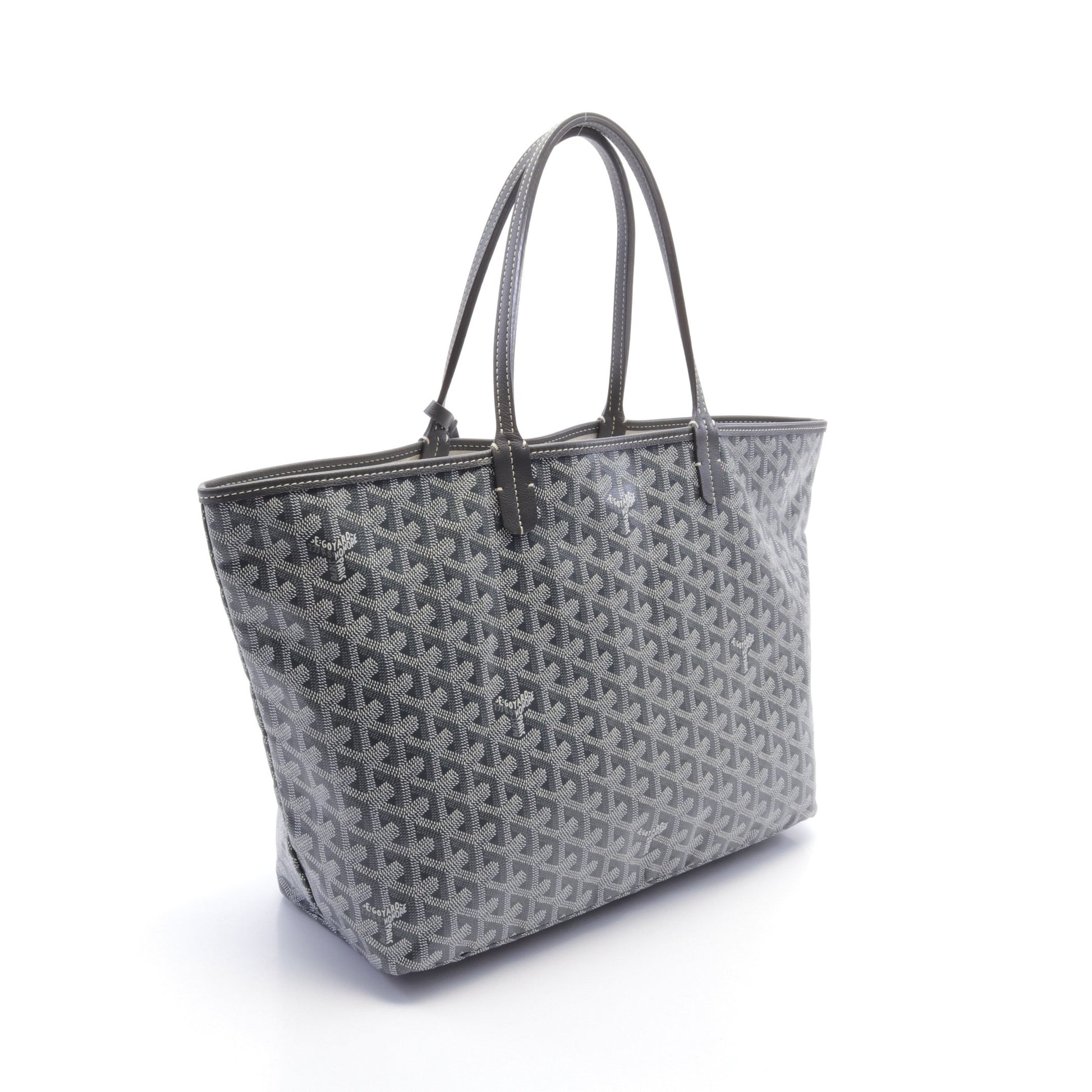 サンルイPM ハンドバッグ トートバッグ コーティングキャンバス レザー グレー ホワイト ゴヤール バッグ GOYARD