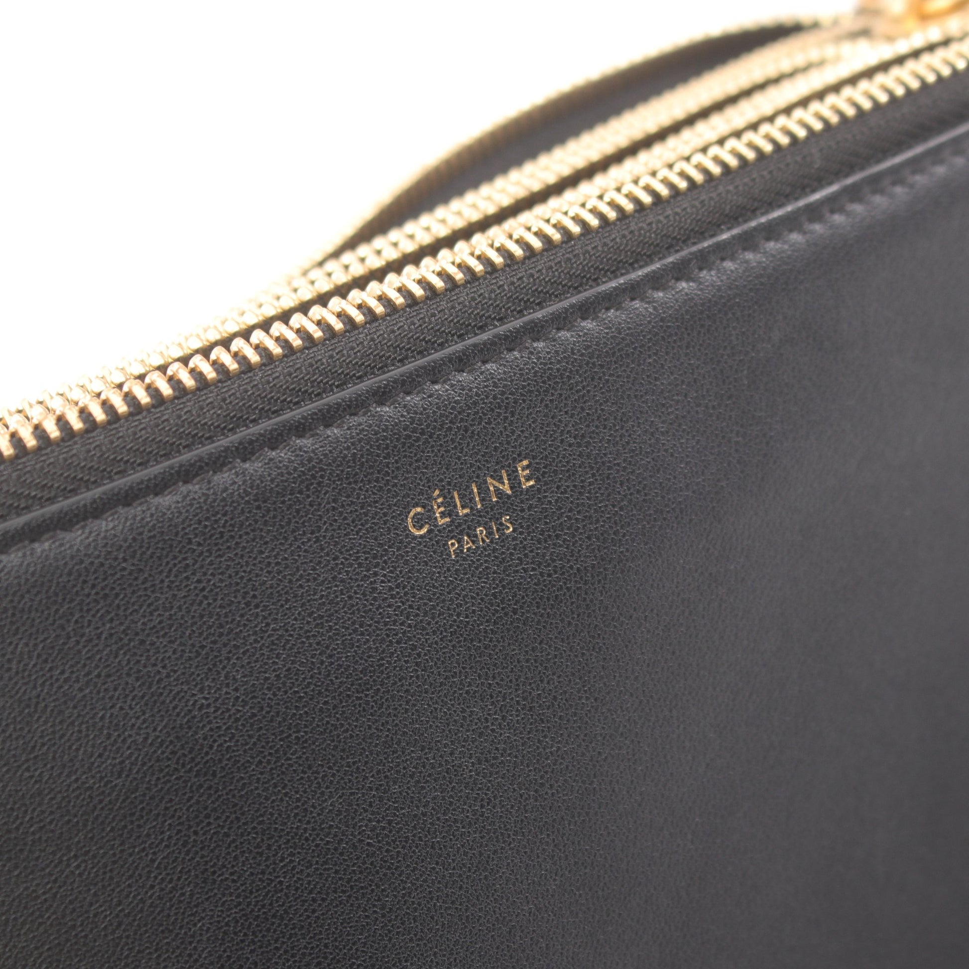 TRIO LARGE トリオ ラージ ショルダーバッグ レザー ブラック セリーヌ バッグ CELINE