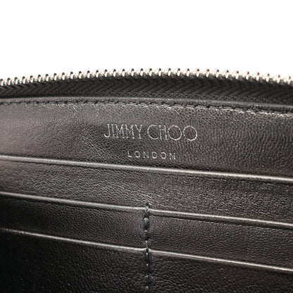 ラウンドファスナー長財布 レザー シルバー スタースタッズ メタリック ジミーチュウ 財布・小物 JIMMY CHOO