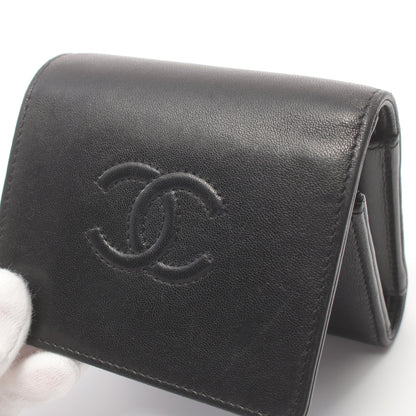 ココマーク 三つ折り財布 レザー ブラック ゴールド金具 シャネル 財布・小物 CHANEL