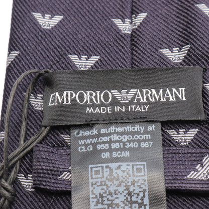 ネクタイ ロゴ柄 シルク ダークネイビー エンポリオアルマーニ 財布・小物 EMPORIO ARMANI