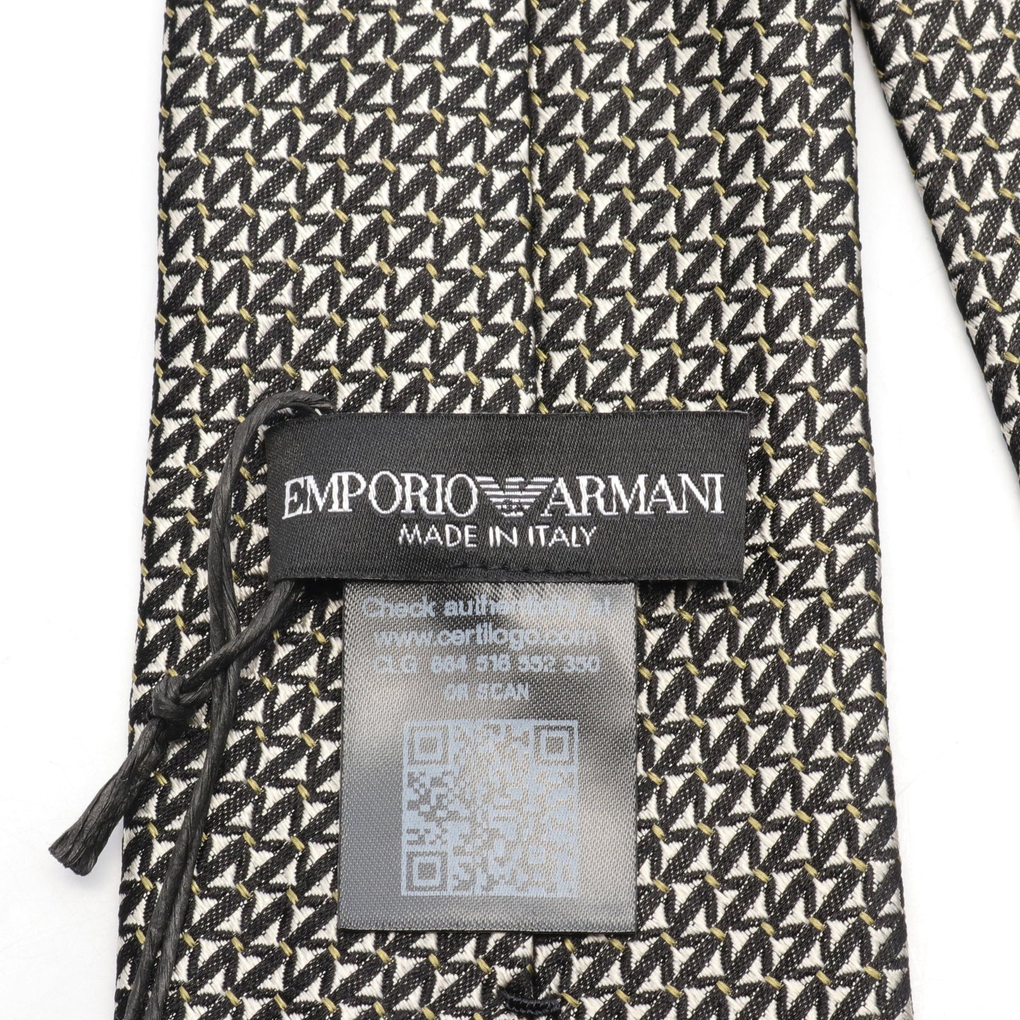 ネクタイ シルク ホワイト ブラック エンポリオアルマーニ 財布・小物 EMPORIO ARMANI