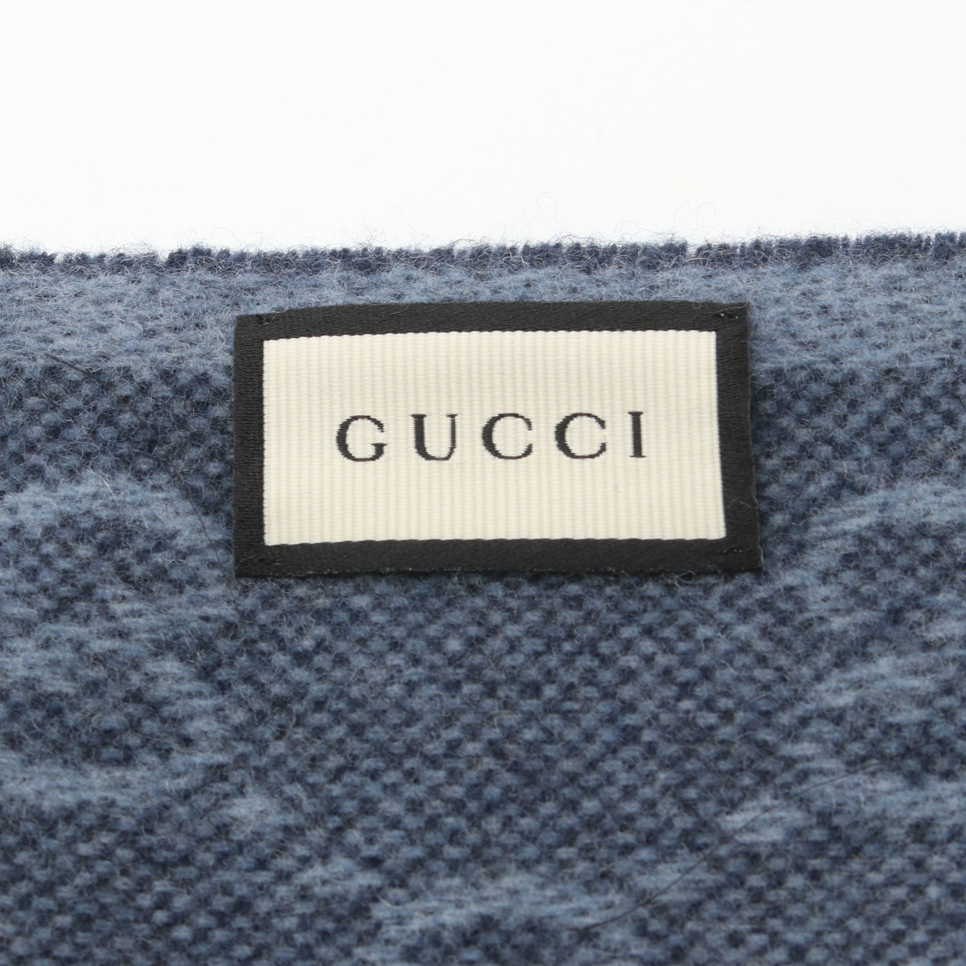 マフラー ウール ブルーグレー ネイビー レッド グッチ 財布・小物 GUCCI