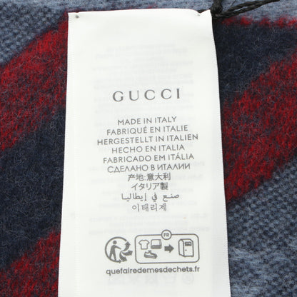 マフラー ウール ブルーグレー ネイビー レッド グッチ 財布・小物 GUCCI