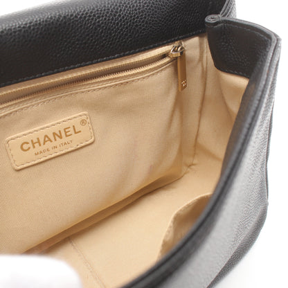 マトラッセ チェーンショルダーバッグ キャビアスキン ブラック ゴールド金具 2WAY シャネル バッグ CHANEL