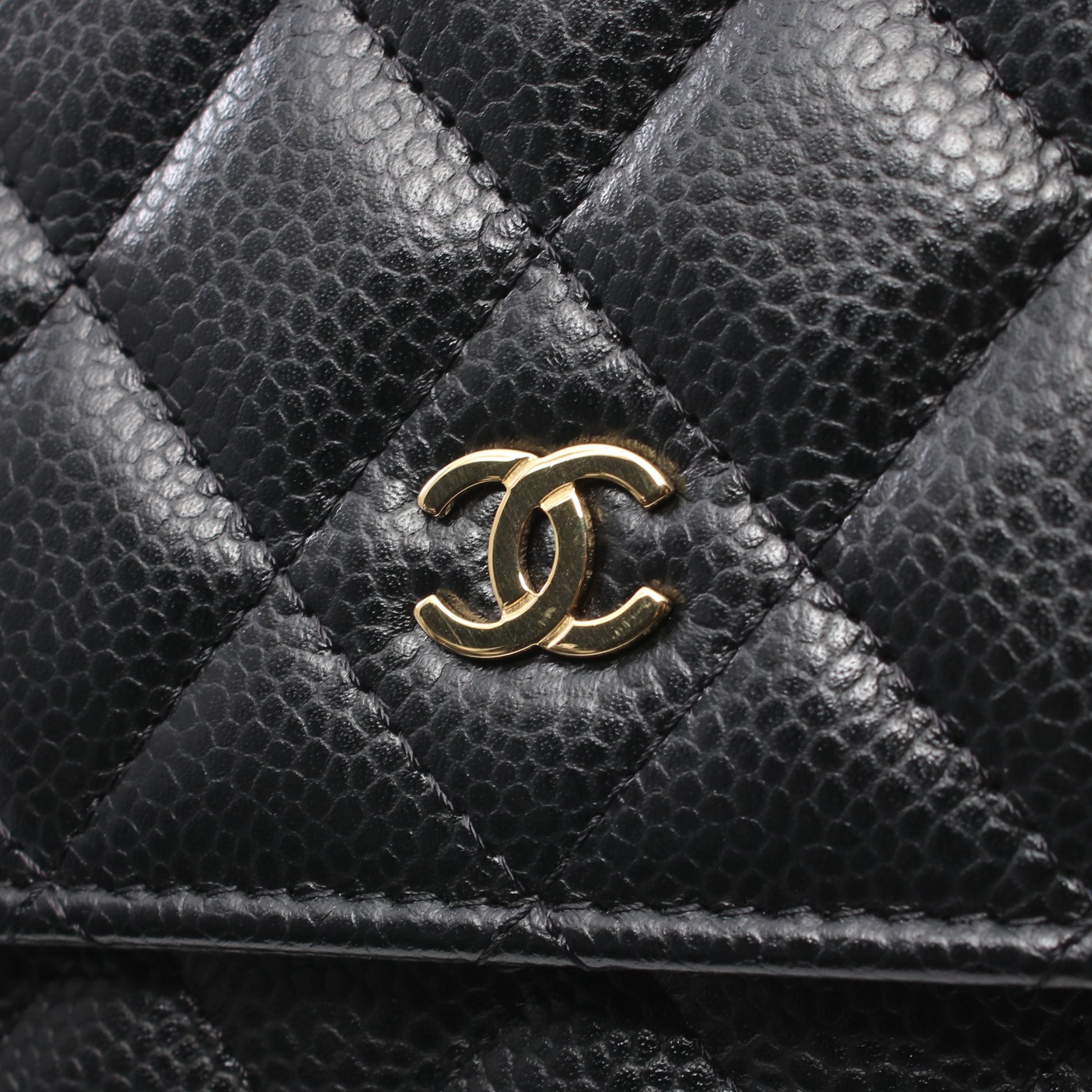 マトラッセ チェーンウォレット キャビアスキン ブラック ゴールド金具 シャネル バッグ CHANEL