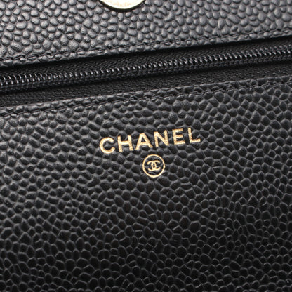 マトラッセ チェーンウォレット キャビアスキン ブラック ゴールド金具 シャネル バッグ CHANEL