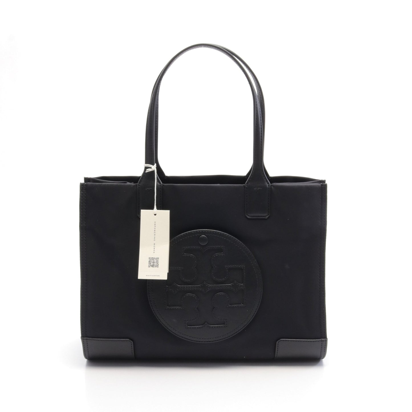 ELLA SAMLL TOTE エラ スモール ハンドバッグ トートバッグ ナイロン フェイクレザー ブラック トリーバーチ バッグ TORY BURCH