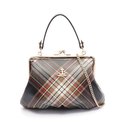 GRANNY FRAME PURSE TARTAN ハンドバッグ フェイクレザー ブラウン ブラック マルチカラー 2WAY ヴィヴィアンウエストウッドレッドレーベル バッグ Vivienne Westwood Red Label