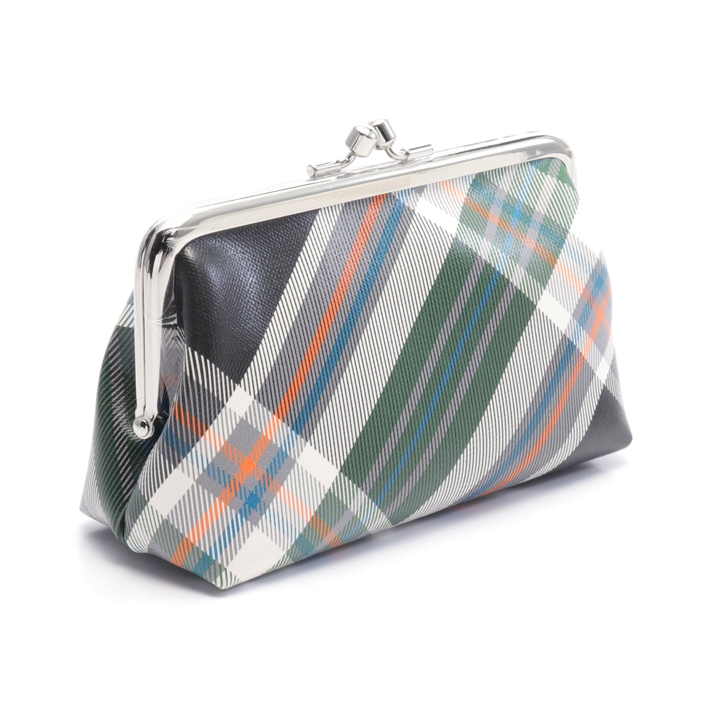 DERBY POUCH WITH METAL FRAME ポーチ オーブ チェック フェイクレザー グリーン ホワイト マルチカラー がま口 ヴィヴィアンウエストウッドレッドレーベル 財布・小物 Vivienne Westwood Red Label