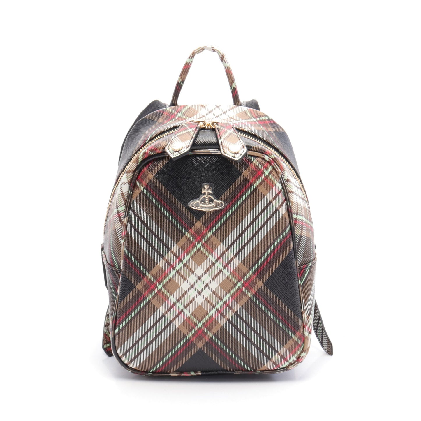 TARTAN BACKPACK バックパック リュックサック オーブ タータンチェック フェイクレザー ブラウン ブラック マルチカラー ヴィヴィアンウエストウッドレッドレーベル バッグ Vivienne Westwood Red Label