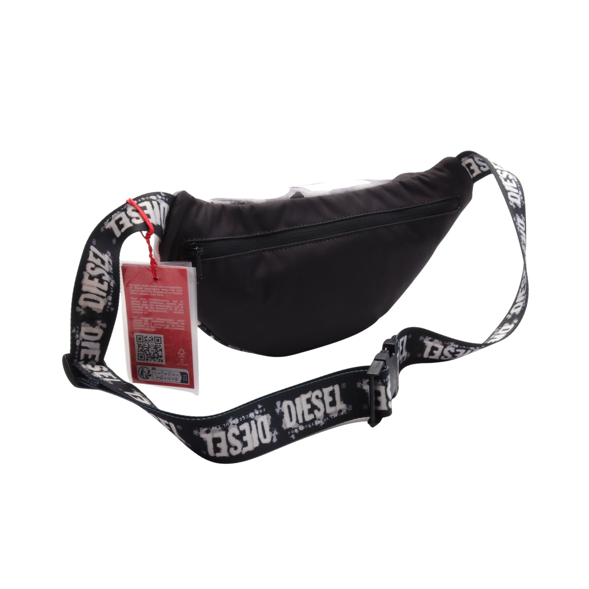 RAVE BELT BAG ボディバッグ ウエストバッグ グラフィックプリント ナイロン グレー ブラック ホワイト ディーゼル バッグ DIESEL