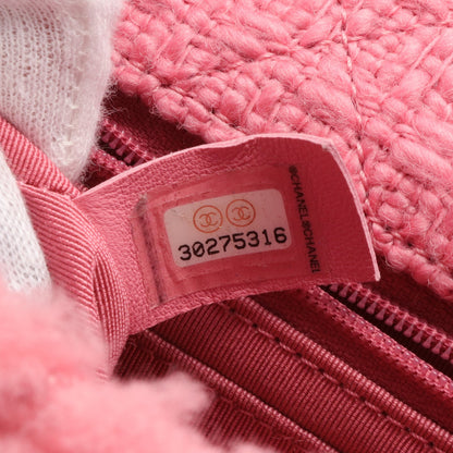 ミニマトラッセ チェーンショルダーバッグ ボア ツイード ピンク マットゴールド金具 シャネル バッグ CHANEL