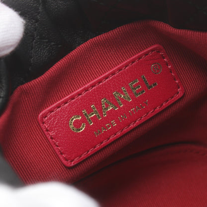 マトラッセ パール チェーンショルダーバッグ レザー ブラック ゴールド金具 巾着 シャネル バッグ CHANEL
