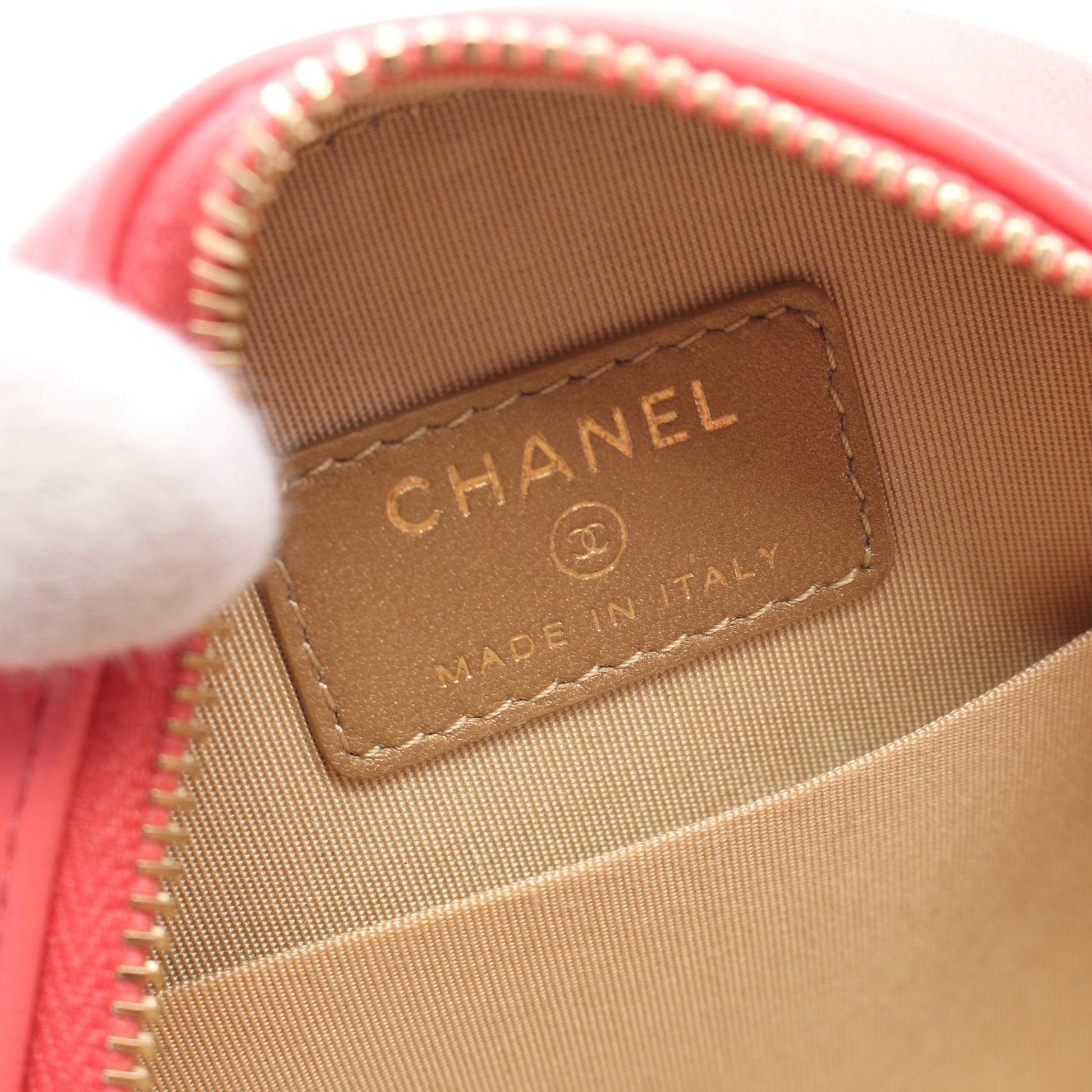 マトラッセ ラウンド ミニ チェーンショルダーバッグ ラムスキン コーラルピンク ゴールド金具 シャネル バッグ CHANEL
