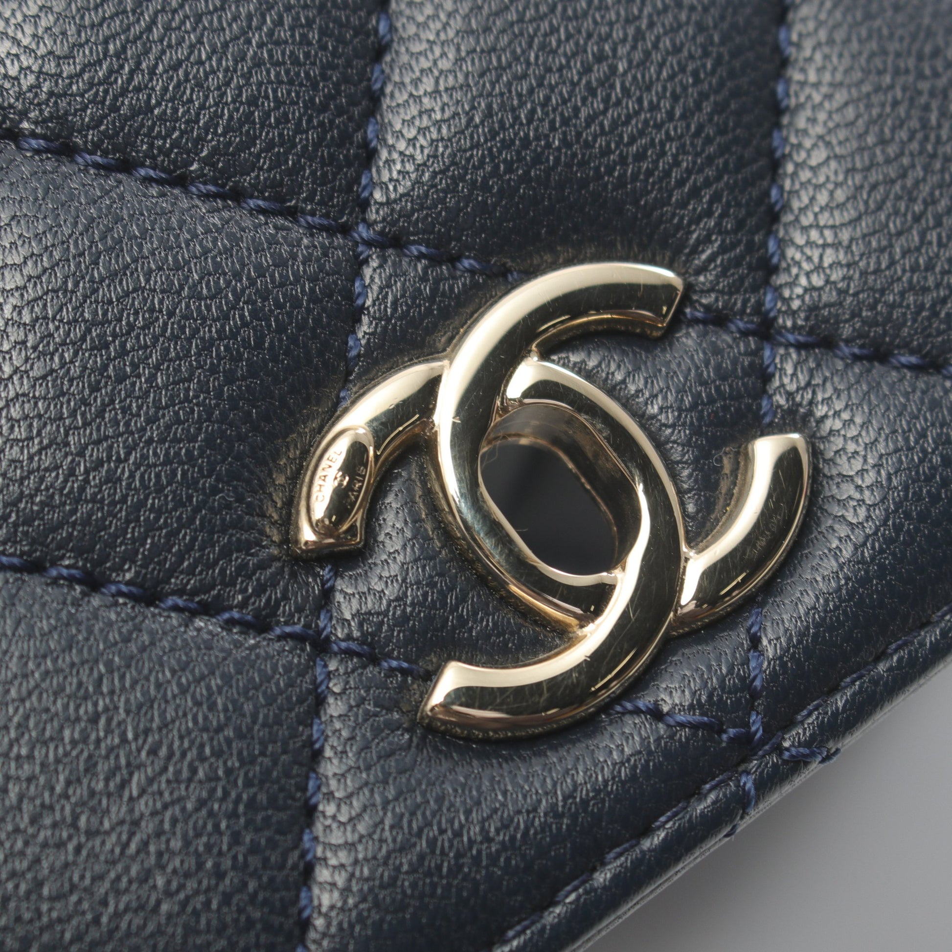ココハンドルXXS トップハンドル ハンドバッグ ラムスキン ネイビー マルチカラー ゴールド金具 2WAY シャネル バッグ CHANEL