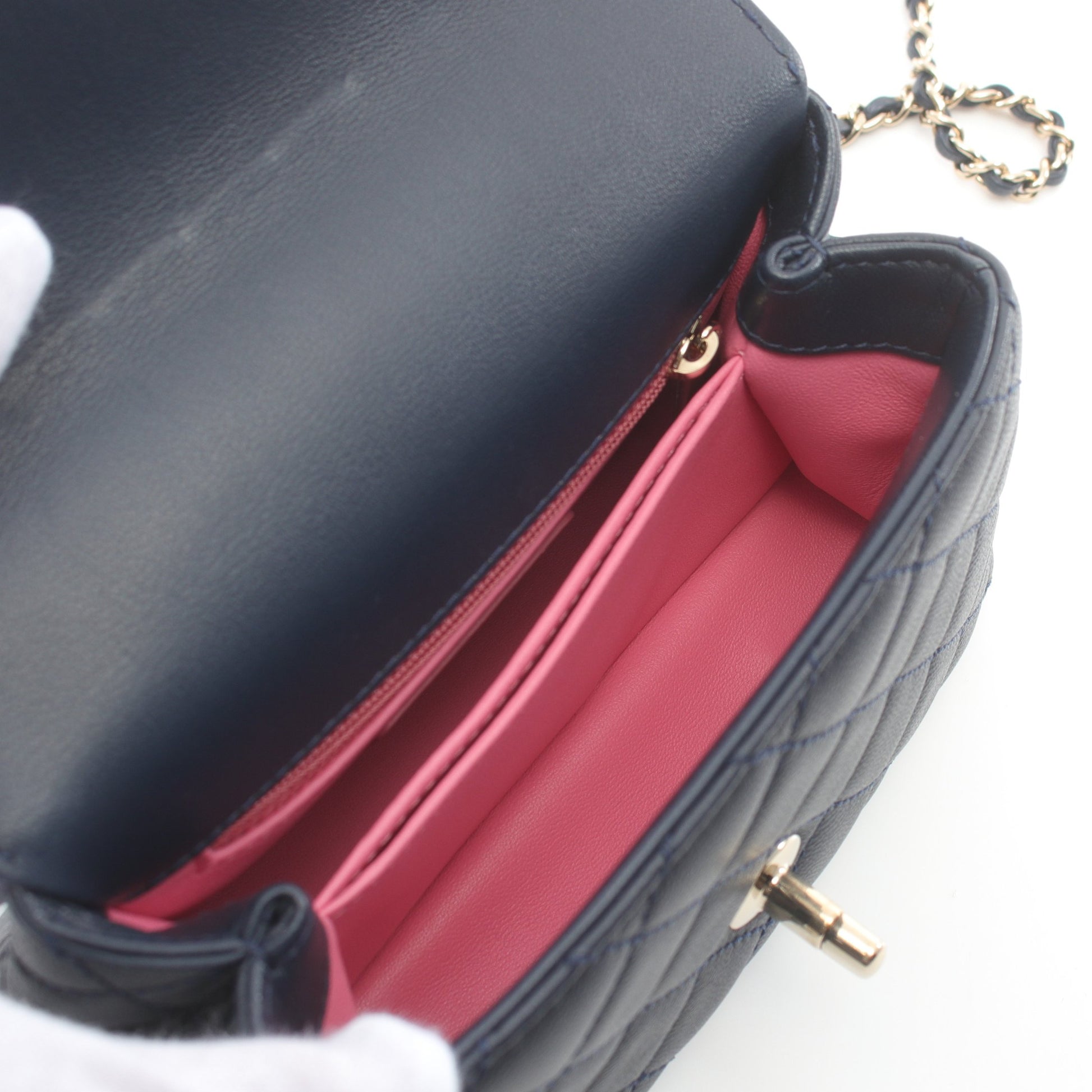 ココハンドルXXS トップハンドル ハンドバッグ ラムスキン ネイビー マルチカラー ゴールド金具 2WAY シャネル バッグ CHANEL
