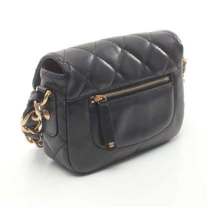 ミニマトラッセ チェーンショルダーバッグ キャビアスキン ブラック ゴールド金具 シャネル バッグ CHANEL