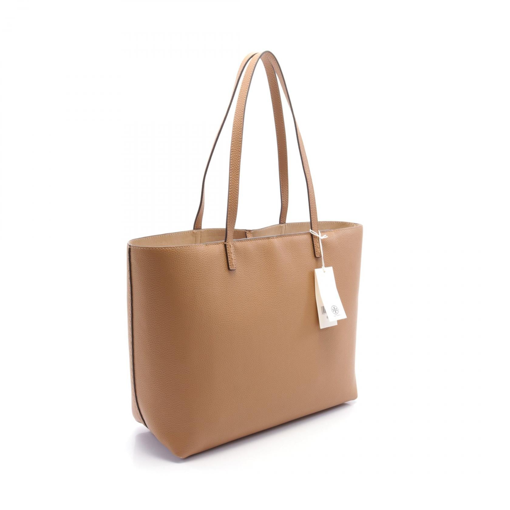 新品✨TORYBURCH トートバッグ　ブラウン　オールレザー　A4収納 A4収納可能トリーバーチペリートートバッグ レザーブラウンシボ革