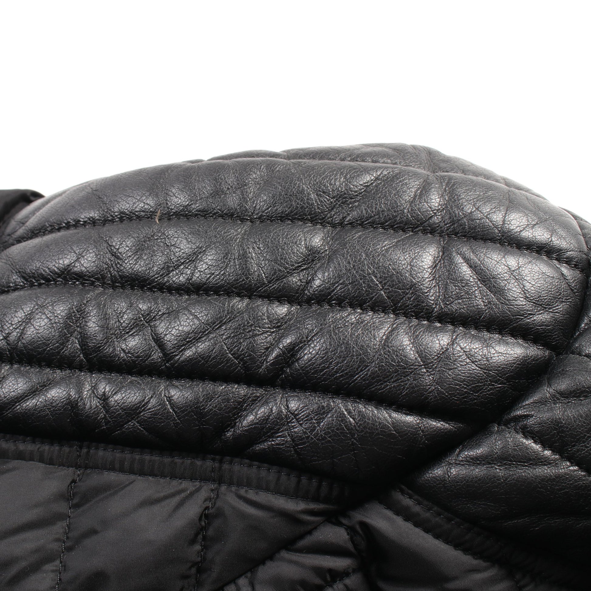 BAHR ダウンジャケット ナイロン レザー ブラック モンクレール アウター MONCLER