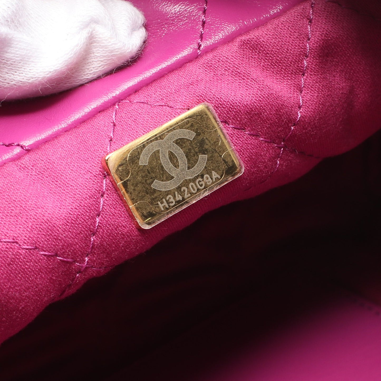 CHANEL 22 ミニ チェーンショルダーバッグ レザー ピンクパープル ゴールド金具 シャネル バッグ CHANEL