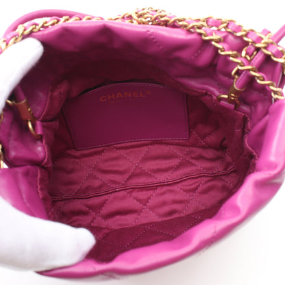 CHANEL 22 ミニ チェーンショルダーバッグ レザー ピンクパープル ゴールド金具 シャネル バッグ CHANEL