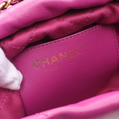 CHANEL 22 ミニ チェーンショルダーバッグ レザー ピンクパープル ゴールド金具 シャネル バッグ CHANEL