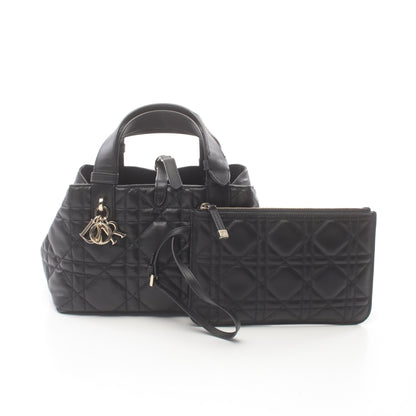 Toujours トゥージュール スモール カナージュ ハンドバッグ レザー ブラック クリスチャンディオール バッグ Christian Dior