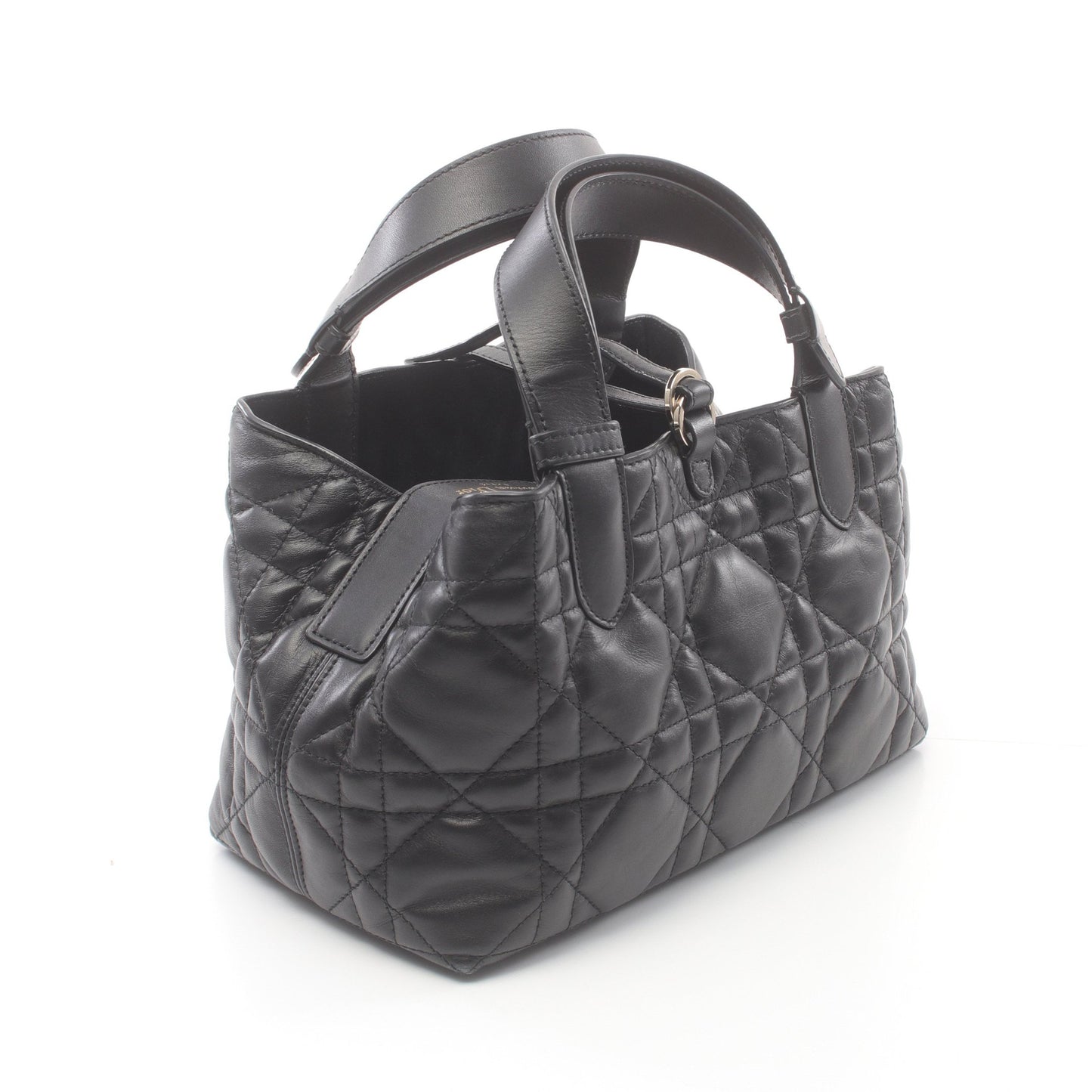 Toujours トゥージュール スモール カナージュ ハンドバッグ レザー ブラック クリスチャンディオール バッグ Christian Dior