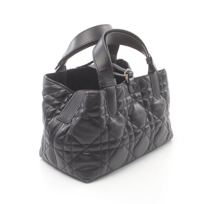 Toujours トゥージュール スモール カナージュ ハンドバッグ レザー ブラック クリスチャンディオール バッグ Christian Dior